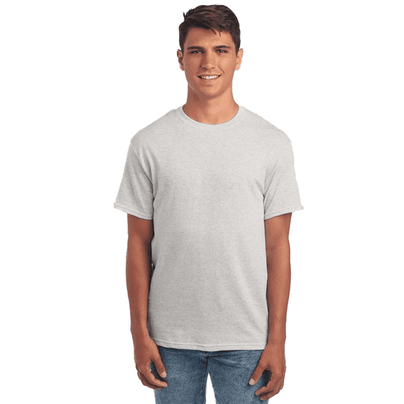 JERZEES Men's Ring-Spun T-Shirt, 50/50 Cotton/Polyester, Men's Short Sleeve, Pre-Shrunk, Oatmeal Heather, M