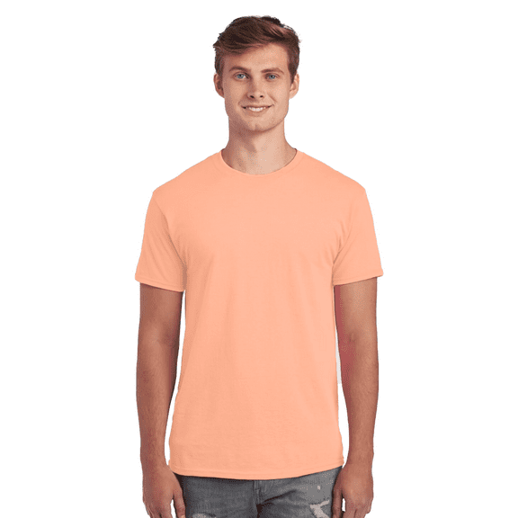 JERZEES Men's Ring-Spun T-Shirt, 50/50 Cotton/Polyester, Men's Short Sleeve, Pre-Shrunk, Peach, XL
