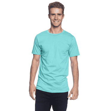 JERZEES Men's Ring-Spun T-Shirt, 50/50 Cotton/Polyester, Men's Short Sleeve, Pre-Shrunk, Scuba Blue, XL