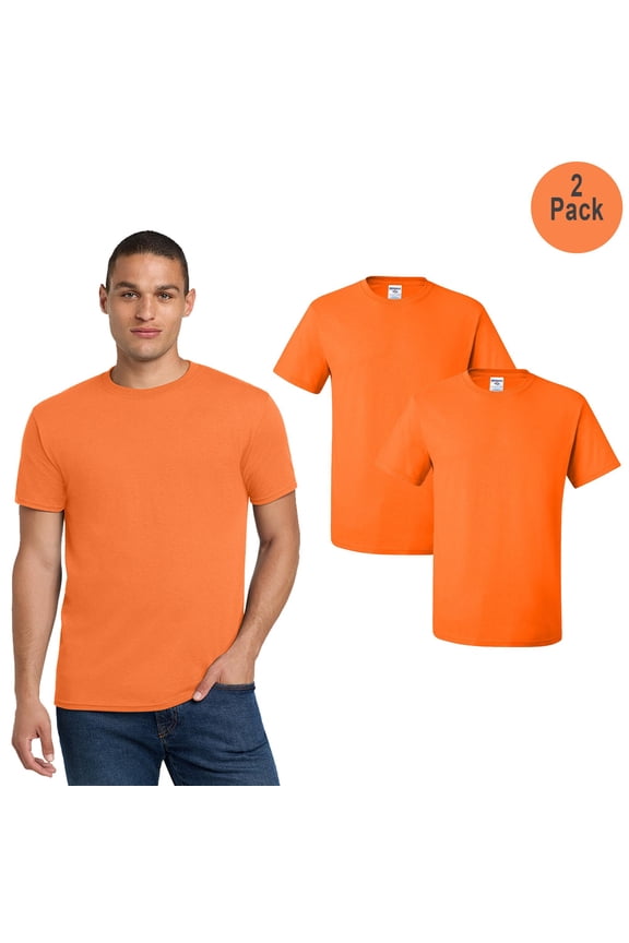 Men's Safety Dri-Power T-Shirt, Short Sleeve, 100 Percent Polyester, Orange, 2 Pack, S