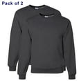 thumbnail image 1 of JERZEES NuBlend Crewneck Sweatshirt | Men's Fleece Pullover Sweater,8 oz. 50/50 cotton/polyester in Black Heather, Pack 2 Size- L, 1 of 5