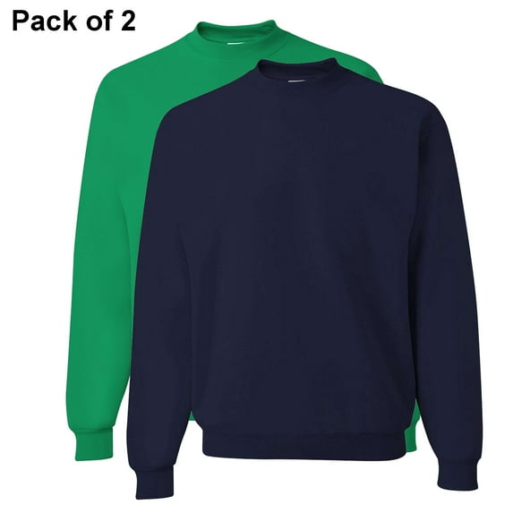 JERZEES NuBlend Crewneck Sweatshirt for Men 562MR | Soft Fleece Assorted Pullover Casual 8oz 50/50 Cotton/Polyester Comfort Sweatshirt Pack 2 Size S