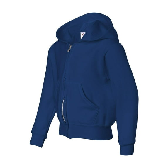 JERZEES - NuBlend Youth Full-Zip Hooded Sweatshirt - 993BR - Royal - Size: M