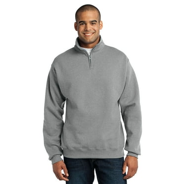 Gildan Men's and Big Men's 1/4 Zip Cotton Cadet Collar Sweatshirt, up ...