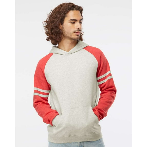 JERZEES Nublend® Varsity Colorblocked Raglan Hooded Sweatshirt