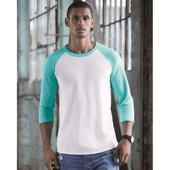 JERZEES Premium Blend Ringspun Three-Quarter Sleeve Raglan Baseball T-Shirt Size up to 3XL