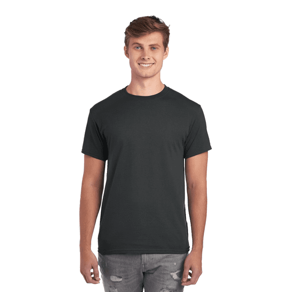JERZEES Short Sleeve T-Shirt Charcoal Grey Crewneck Shirts for Men, 50/50 Cotton/polyester Single Tee, Size S