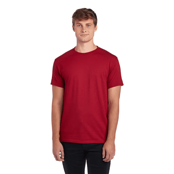 JERZEES Short Sleeve T-Shirt Crimson Crewneck Shirts for Men, 50/50 Cotton/polyester Single Tee, Size 3XL