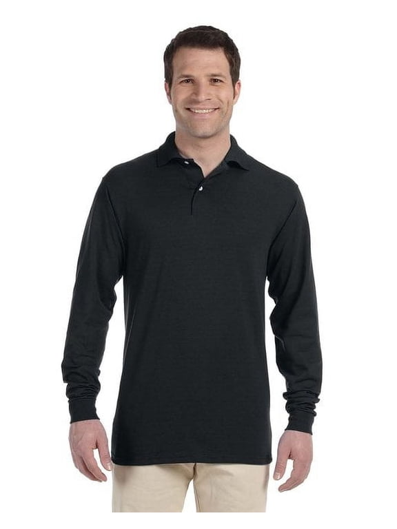 - SpotShield 50/50 Long Sleeve Polo - 437MLR - Black - Size: M