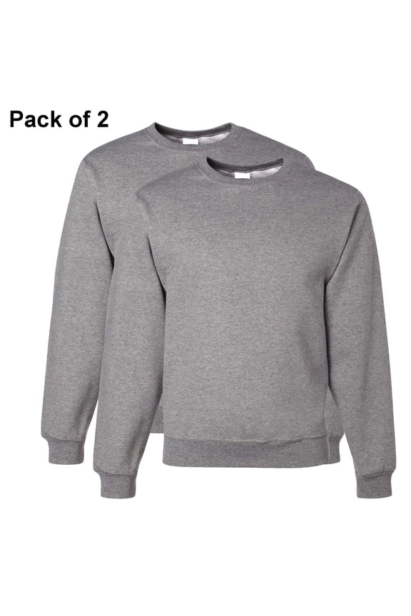 Sweatshirt For Men, Crewneck Fleece Pullover Sweater For arts and crafts,8 oz.50/50 cotton/polyester in Oxford, Pack 2 Size- L
