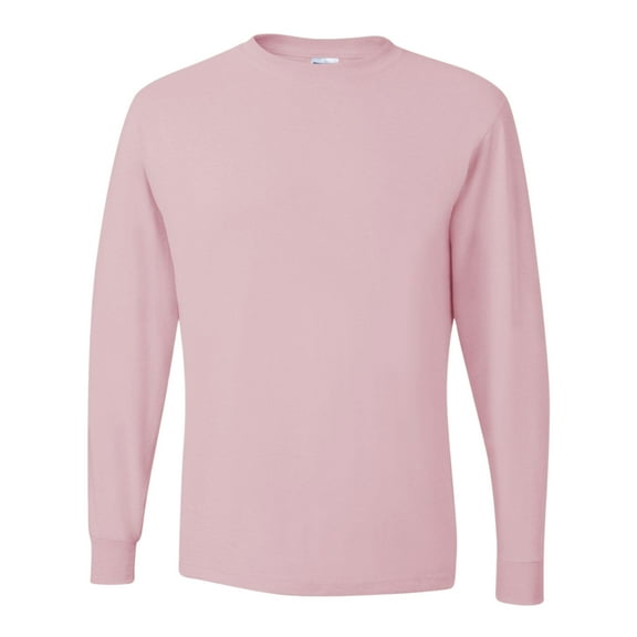 JERZEES Unisex Dri-Power Long Sleeve T-Shirt 50/50 Cotton/Polyester Pre-Shrunk Heavyweight Plain Casual Tee (Classic-Pink, M)