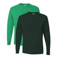 thumbnail image 1 of JERZEES Unisex Dri-Power Long Sleeve T-Shirt 50/50 Cotton/Polyester Pre-Shrunk Heavyweight Plain Casual Tee (J.-Navy+Kelly-2PCS, M), 1 of 6