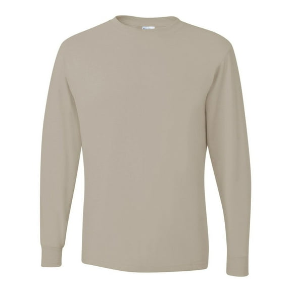 JERZEES Unisex Dri-Power Long Sleeve T-Shirt 50/50 Cotton/Polyester Pre-Shrunk Heavyweight Plain Casual Tee (Sandstone, L)