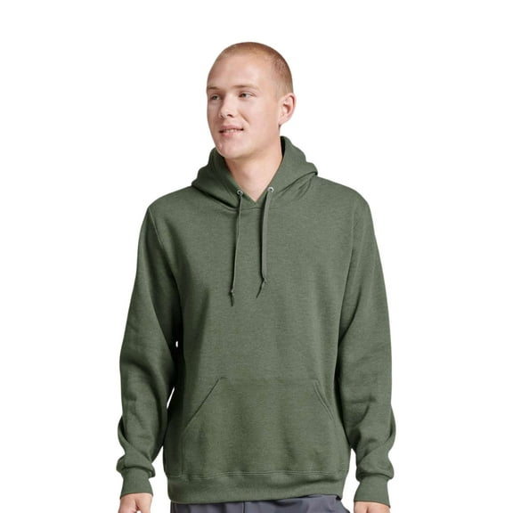 JERZEES Unisex Eco Hooded Sweatshirt, 57/43 Blend Ring-Spun Cotton/Polyester Fleece Pullover Hoodie (Military Green Heather , XL)