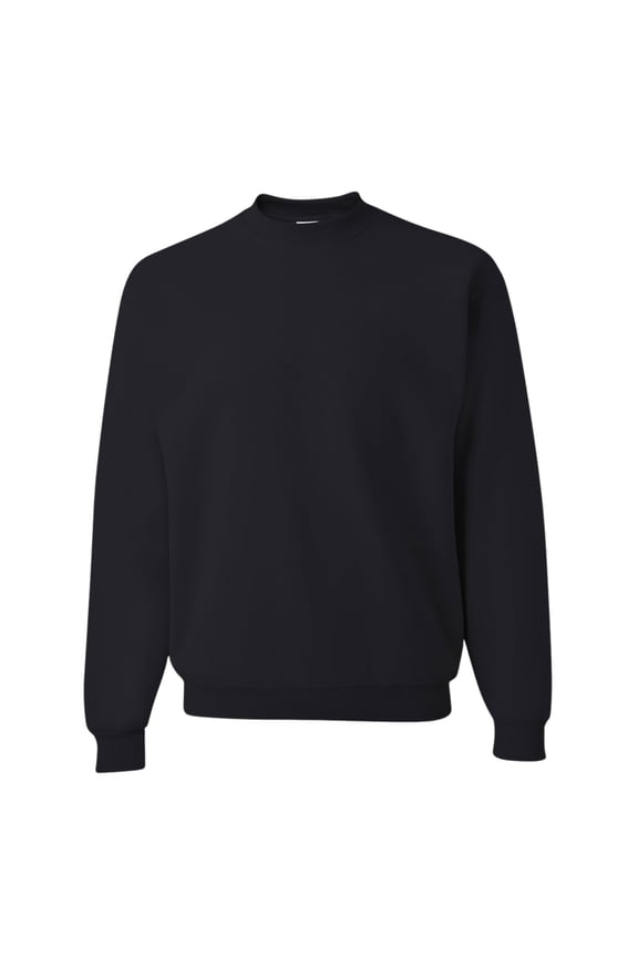 Unisex NuBlend Crewneck Sweatshirt 50/50 Cotton/Polyester Pullover Fleece Sweater, Casual Plain Sweatshirt Classic Fit (Black 1PCS, L)