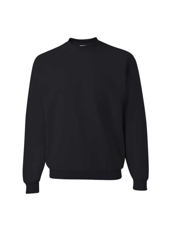 Unisex NuBlend Crewneck Sweatshirt 50/50 Cotton/Polyester Pullover Fleece Sweater, Casual Plain Sweatshirt Classic Fit (Black 1PCS, L)
