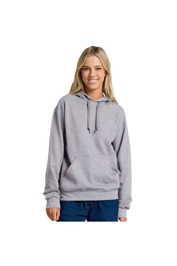 Unisex Ultimate CVC Hooded Sweatshirt, 60/40 Cotton/Polyester Winter Fleece Pullover Hoodies (Athletic Heather, L)