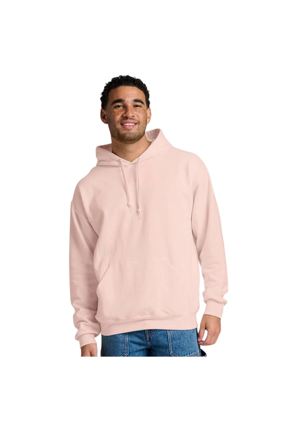 Unisex Ultimate CVC Hooded Sweatshirt, 60/40 Cotton/Polyester Winter Fleece Pullover Hoodies (Blush Pink, 3XL)
