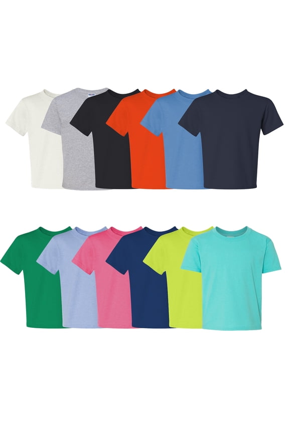 - Youth Mixed Color T-Shirt, Dri-Power 50/50 Cotton and Polyester Tees, Assorted T-Shirts | Bulk Pack- 12 | 5.4 oz, Size: XL