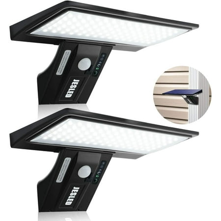 JESLED 1200lm Outdoor Solar Security Lights Motion Sensor 90 LED Solar Flood Lights 2-Pack