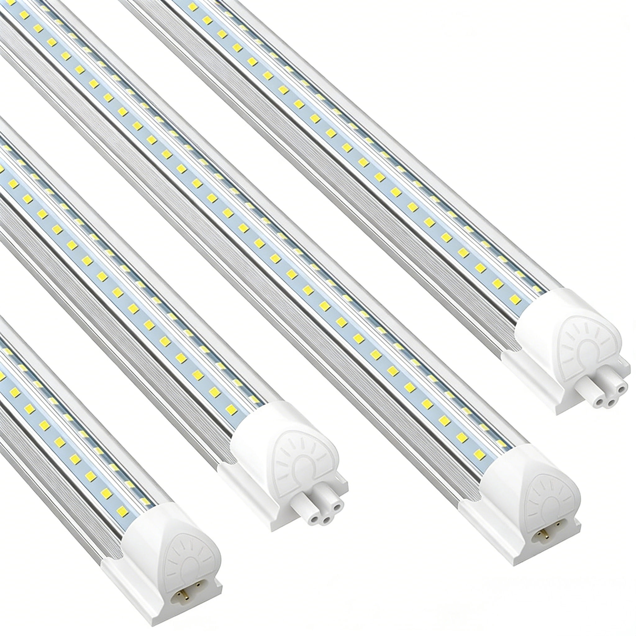JESLED 2FT 20W T8 LED Shop Lights, ETL Listed, V-Shaped 2600LM 6000K Cool White, Clear Cover, 4-Pack
