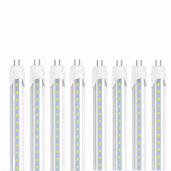 JESLED 2FT T8 LED Bulbs 9W Clear Cover 6000K Cool White, Ballast Bypass, 8 Pack