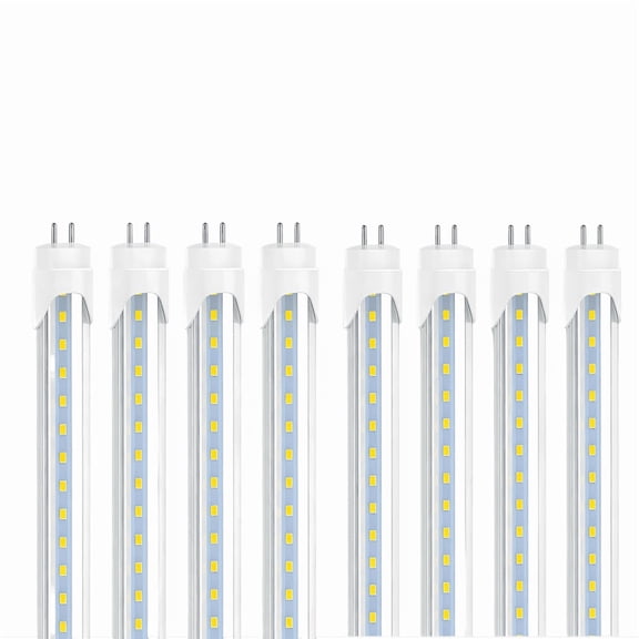 JESLED 2FT T8 LED Bulbs 9W Clear Cover 6000K Cool White, Ballast Bypass, 8 Pack