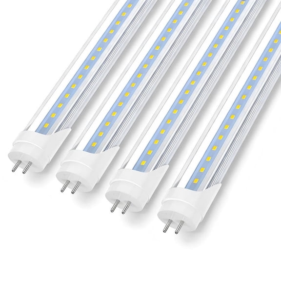 JESLED 2FT T8 LED Bulbs 9W Clear Cover. Ballast Bypass, 6000K Cool White, 4 Pack