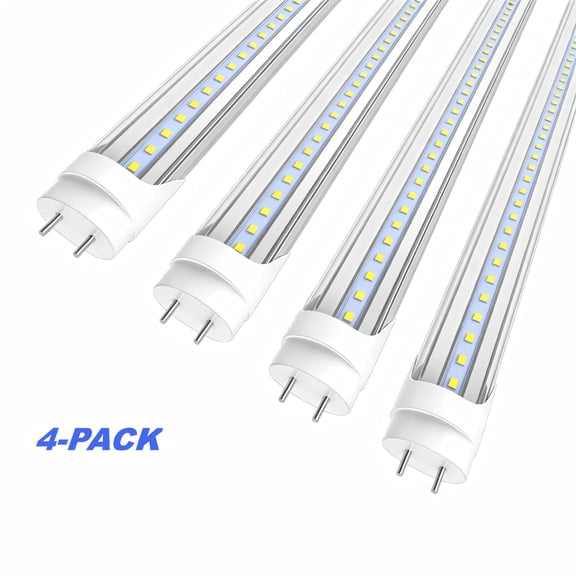 JESLED T8 LED Bulbs 2FT 10W 1120LM, Clear 6000K,G13 Base Ballast Bypass Type B, 4 Pack