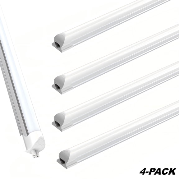 JESLED 2FT T8 LED Shop Light, 20W 2400LM LED Bulbs, 6000K Cool White, Frosted 4 Pack