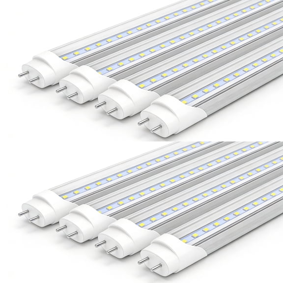 JESLED 2FT T8 LED Tube Light Bulbs, 10W 1250 Lumens 6000K, G13 Bi-Pin Base Ballast Bypass, Clear Cover 8 Pack