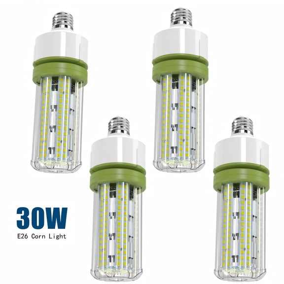 JESLED 30W LED Corn Light Bulbs, 300W Equivalent, 4200LM 5000K Daylight, E26 Base, 4 Pack
