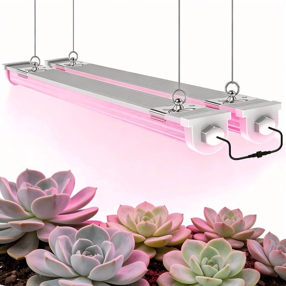 JESLED 3FT 36W Waterproof LED Grow Lights for Indoor Plants, Pinkish White Full Spectrum, Linkable Strip with Switch, 6-Pack