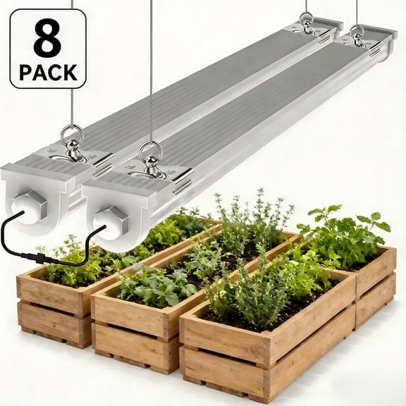 JESLED 3FT 36W Waterproof LED Grow Lights, for Indoor Plants, Sunlight Full Spectrum 5000K, LED Linkable Strip with Switch, 8Pack