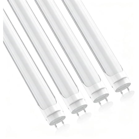 JESLED 4FT T8 LED Light Bulbs 22W 2750 Lumens Fluorescent Tube, 5000K Daylight White, Frosted, Dual End Powered Ballast Bypass, G13 Base 4-Pack