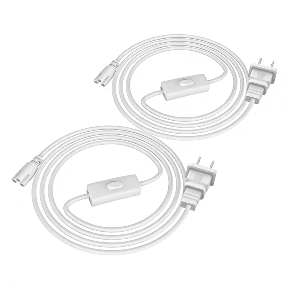 JESLED 5FT Plug Power Cord with On/Off Switch,1.5M 2-Prong Plug Power Wire for T5 T8 LED Tube Power Extension Cable, Integrated LED Shop Light Fixture,2P