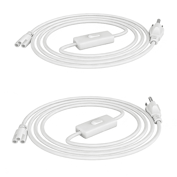 JESLED 5FT Plug Power Cord with On/Off Switch,1.5M 3-Prong Plug Power Wire for T5 T8 LED Tube Power Extension Cable, Integrated LED Shop Light Fixture,2P