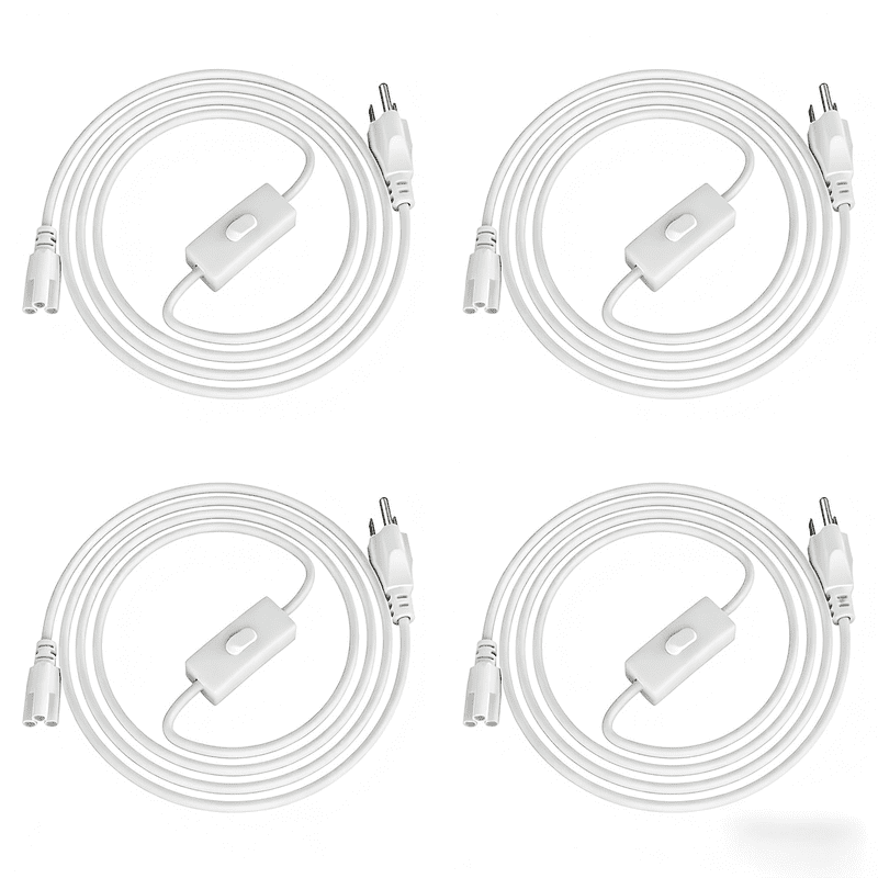 JESLED 5FT Plug Power Cord with On/Off Switch,1.5M 3-Prong Plug Power Wire for T5 T8 LED Tube Power Extension Cable, Integrated LED Shop Light Fixture,4P