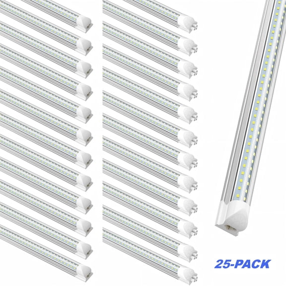 JESLED 6FT T8 LED Shop Light V Shape, 60W 8400LM 6000K Cool White, ETL 25-Pack