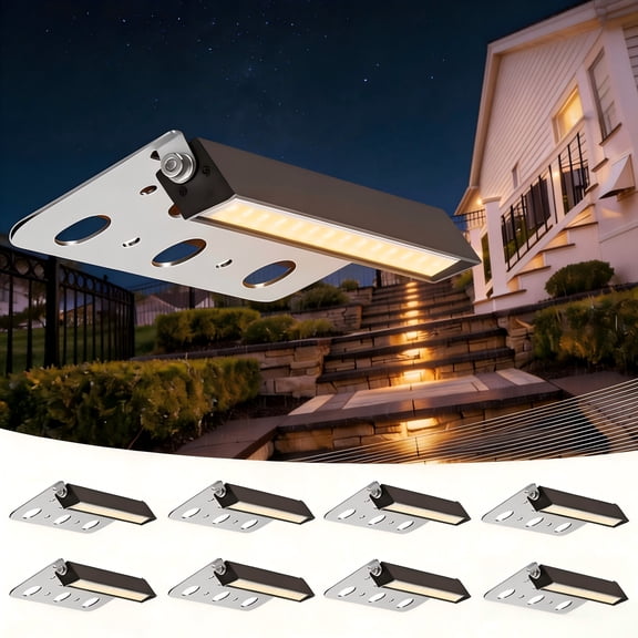 JESLED 7inch LED Retaining Wall Lights, 5W 12V Low Voltage Hardscape & Landscape Lighting, 2700K Warm White, Waterproof, 8-Pack