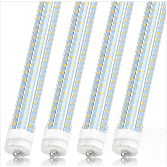 8Ft Single Pin Fa8 LED Tube Light Bulbs,D Shape 120W 5000K, 4-Pack
