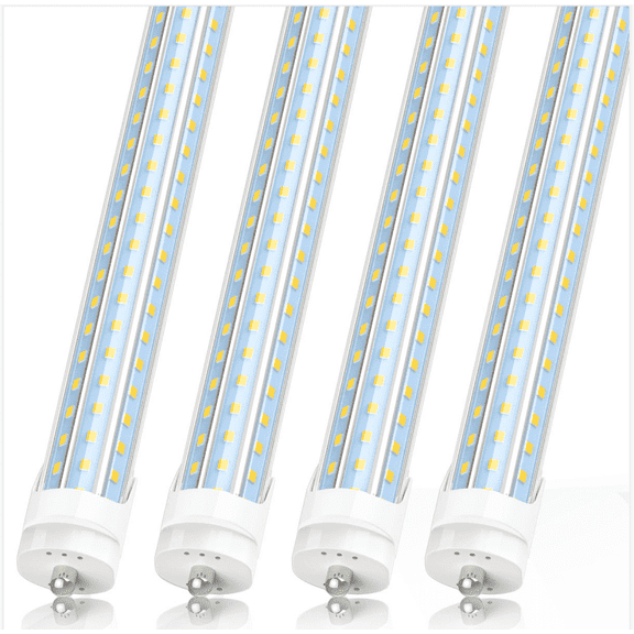 8Ft Single Pin Fa8 LED Tube Light Bulbs,D Shape 120W 5000K, 4-Pack