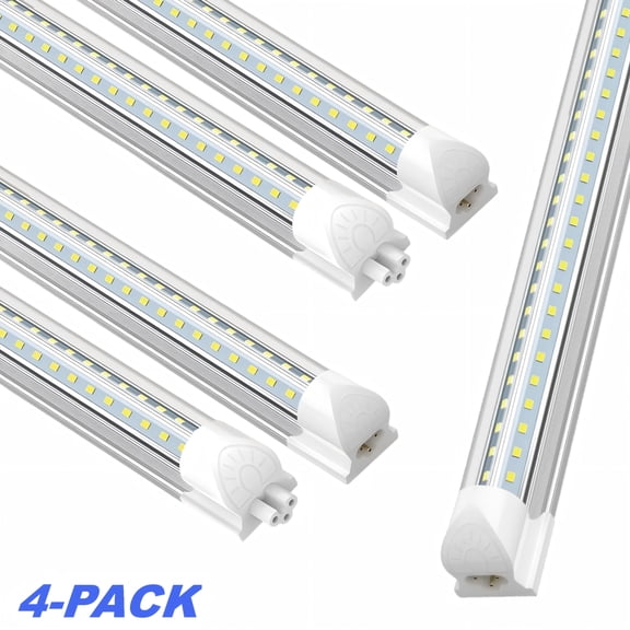 JESLED 8FT T8 LED Shop Lights V Shape, 80W 11200LM 6000K Cool White, ETL 4-Pack