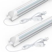 JESLED LED Shop Light 2FT, 22W 3300LM 6000K, T8 LED Tube Light, ETL Listed 2-Pack