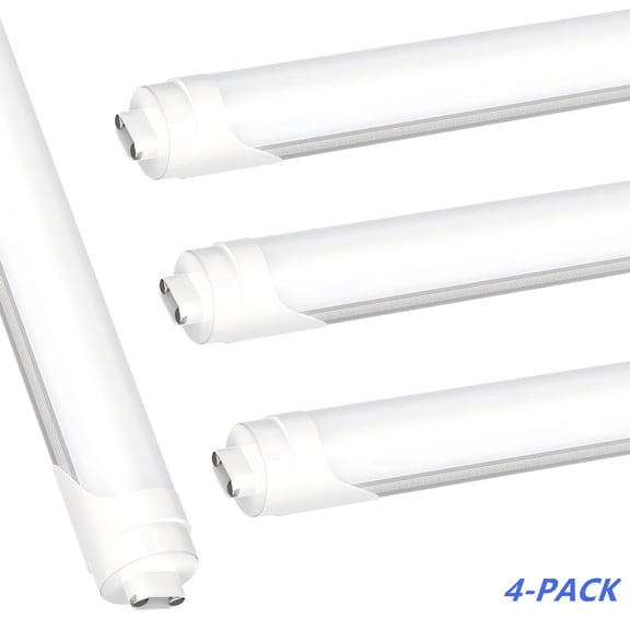 JESLED R17D/HO 8FT LED Bulbs, Rotate Tube Light Bulb 5000K Daylight 72W 7200LM, Frosted Cover4 Pack
