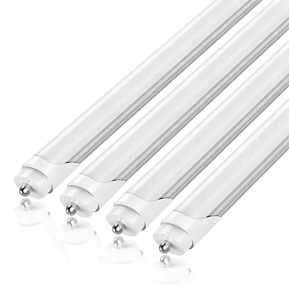 JESLED Single Pin T8 LED Tube Light 8ft Fa8 LED Bulbs, 45W 6000K Froted, 4-Pack