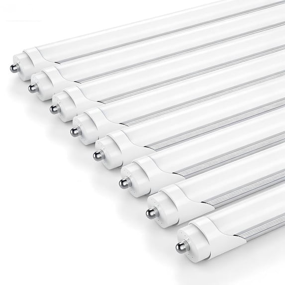 JESLED Single Pin T8 LED Tube Light 8ft Fa8 LED Bulbs, 45W 6500K Froted, 8-Pack