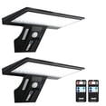 thumbnail image 1 of JESLED Solar Lights, 104 LED Motion Sensor Lights Outdoor, Remote Control, IP65 Waterproof, 6000K Temperatures, 4 Modes Outside Lights Solar Powered for Yard, Garage, Garden (2 Pack), 1 of 6