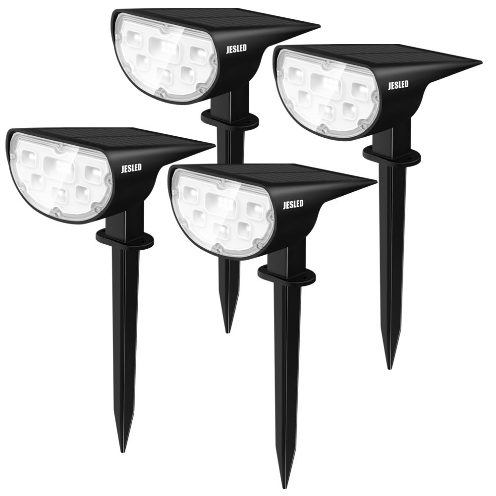 Solar Powered Lights (Set of 4) LED Outdoor Stake Spotlight Fixture