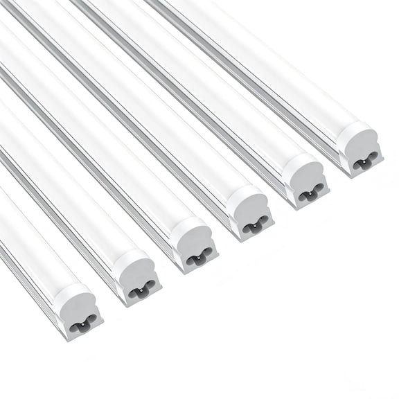 JESLED T5 LED Shop Light, 2ft 20W 6500K Super Bright White, Linkable Utility Light Fixture, 6-Pack